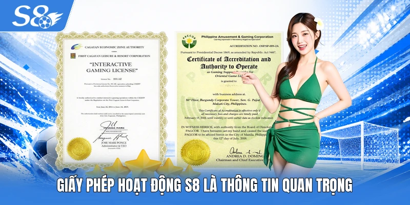 Giấy phép hoạt động S8 là thông tin quan trọng